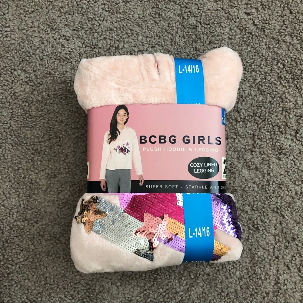 BCBG Girls Plush Hoodie and Legging Set L(14/16)